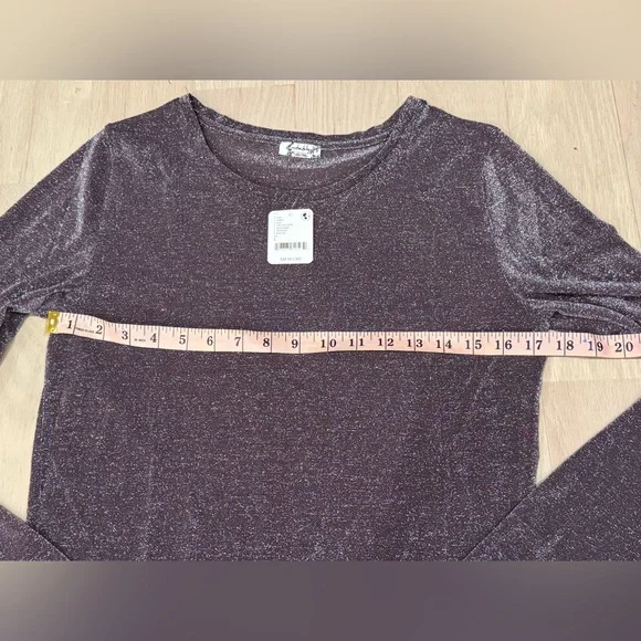 NEW Free People Intimately L Mesh So Well Layering Top Red Wine Metallic NWT - Picture 6 of 11